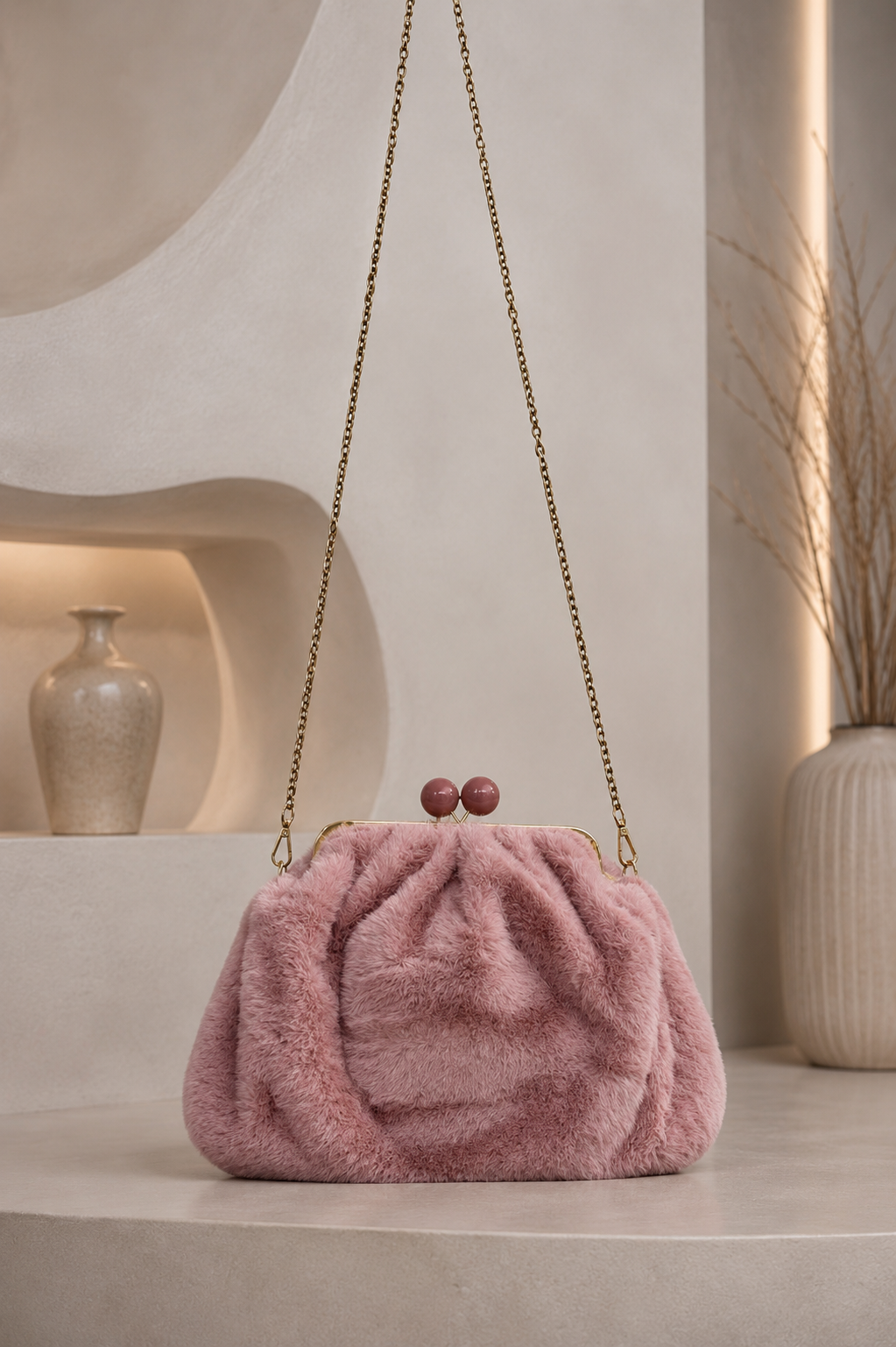 Furry Glow Clutch Bag