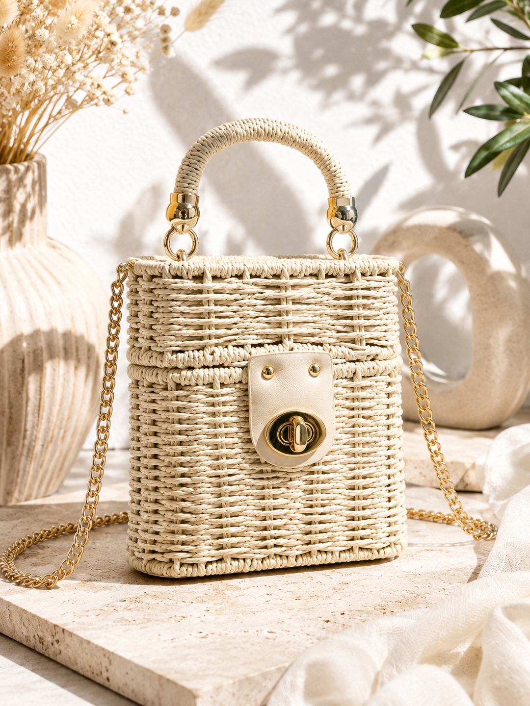 Τσαντάκι Raffia Box