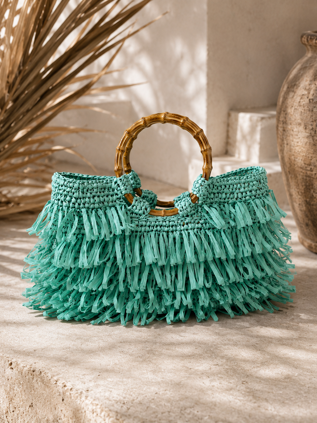 Χειροποίητη Τσάντα Rafia Boho