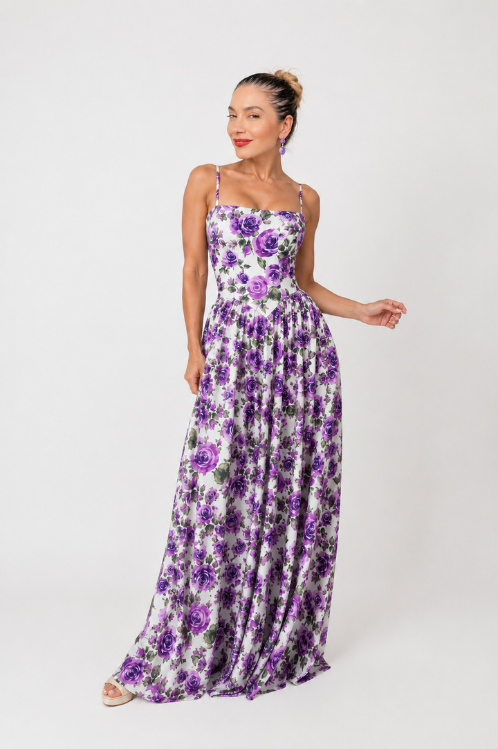 Floral Rose Maxi Dress
