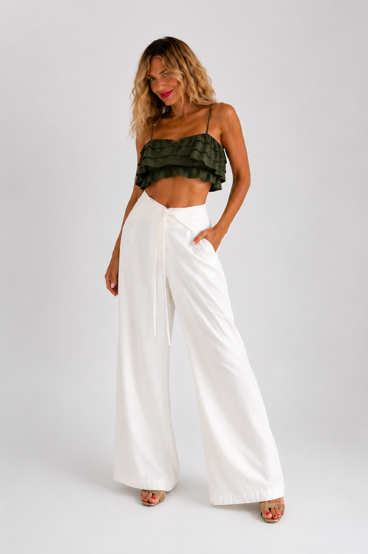 Crop Top με Βολάν