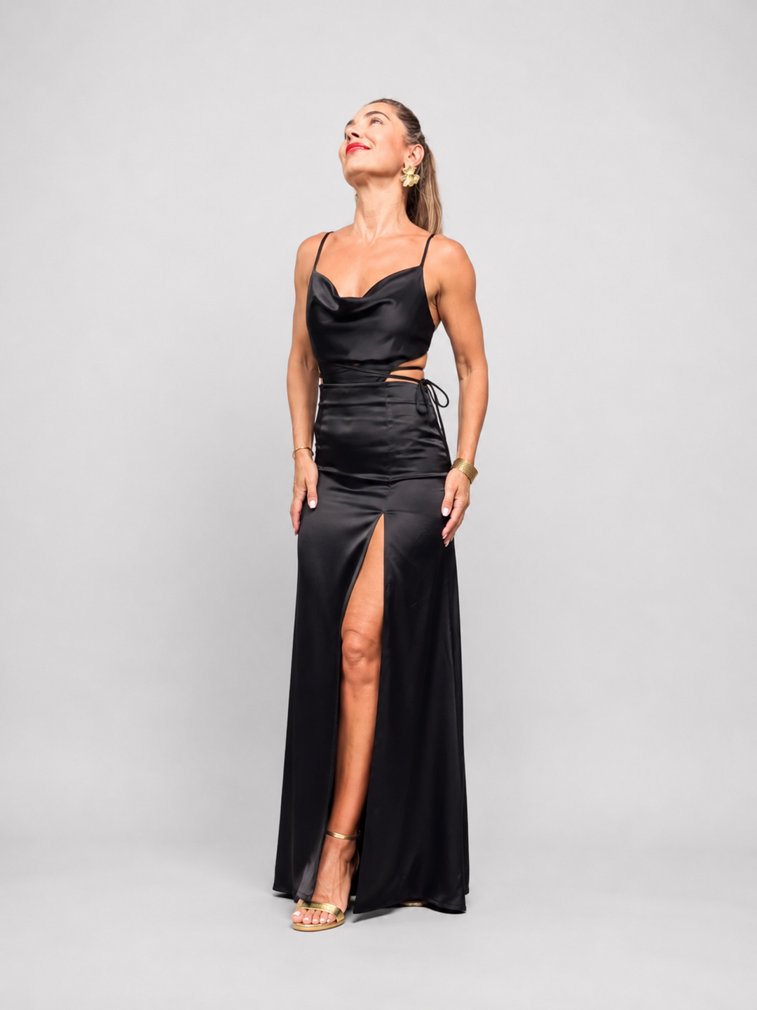 Celeste Satin Maxi Dress