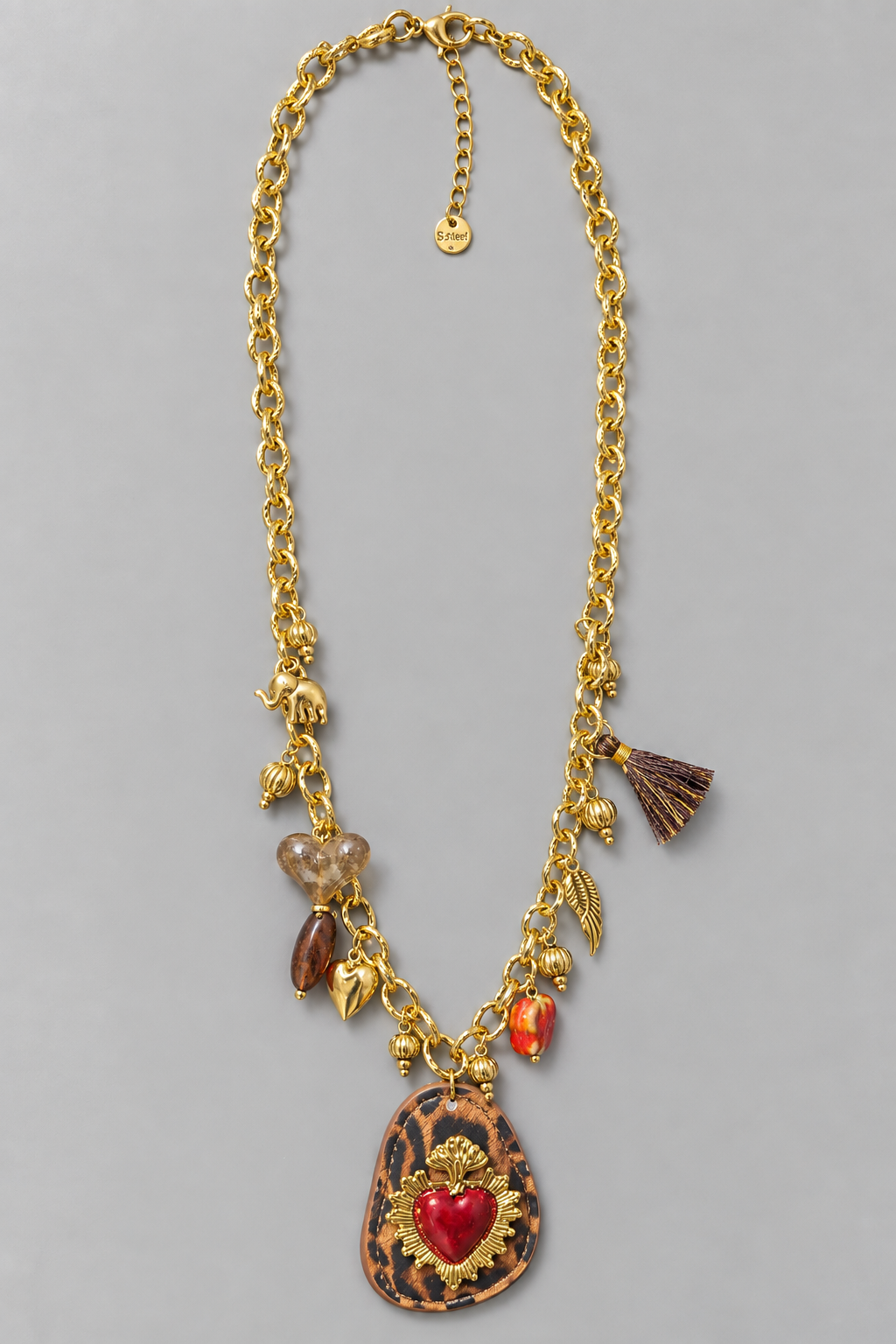 Κολιέ Animal Heart με Charms – Gold