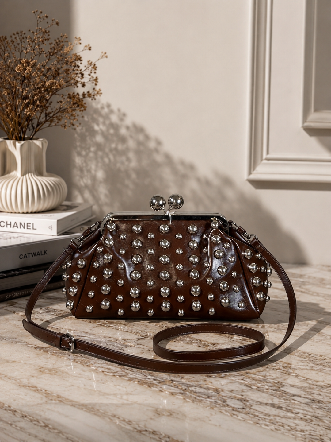 Luna Stud Clutch Bag