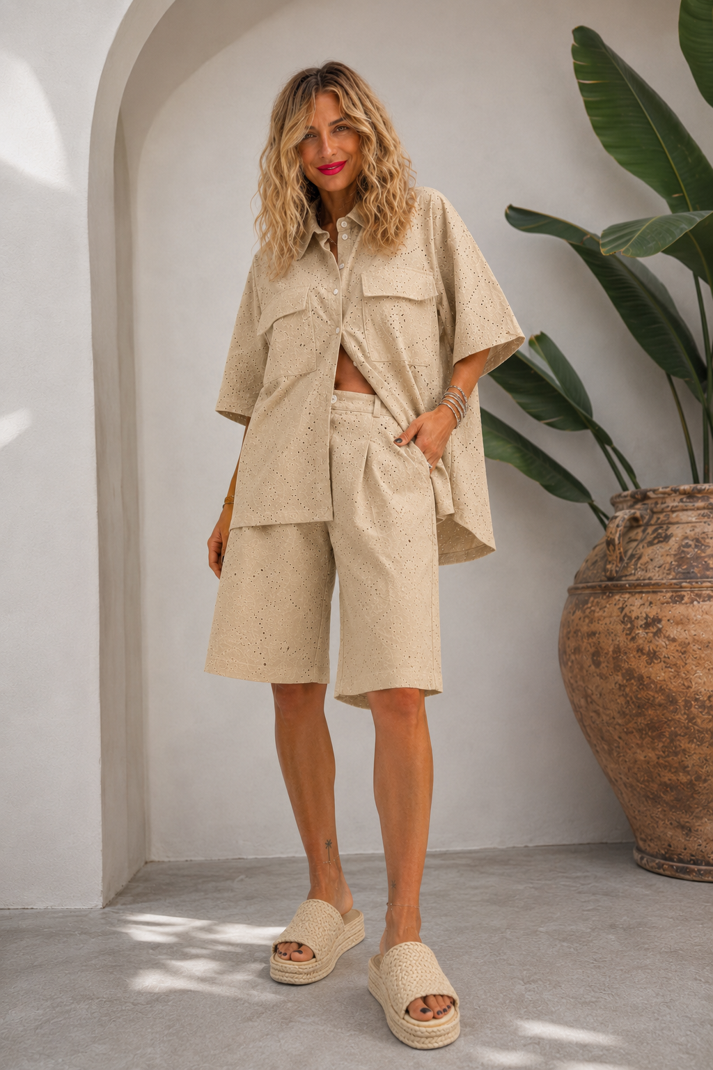 Πουκάμισο Broderie Oversize