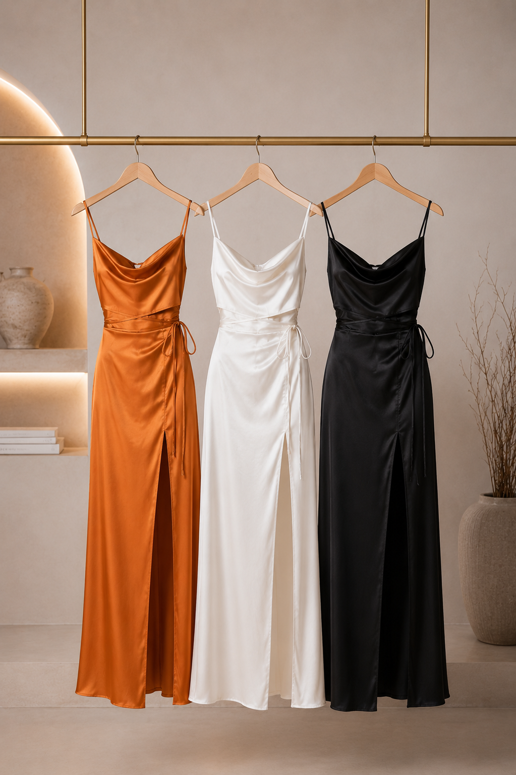 Celeste Satin Maxi Dress