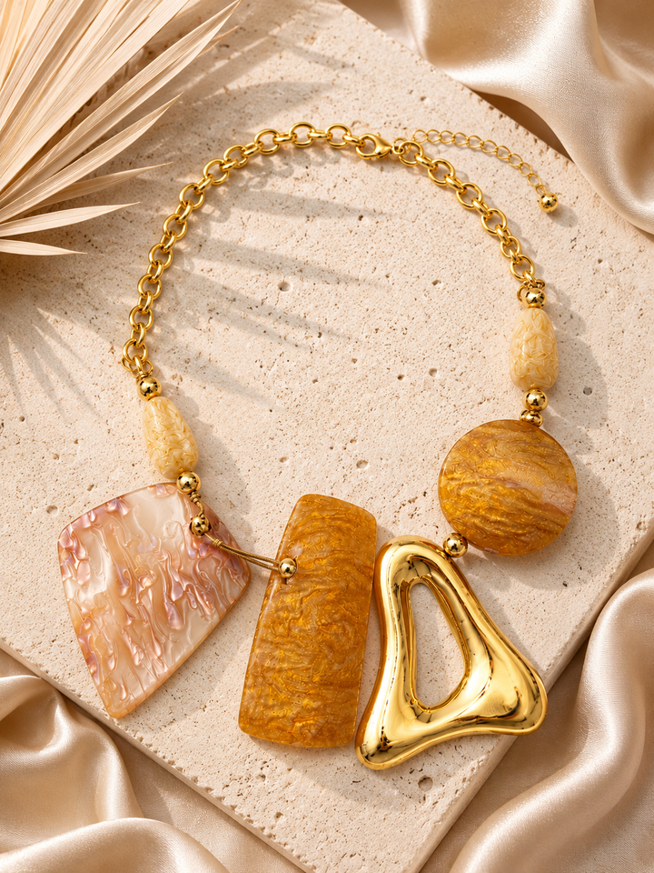 Κολιέ Golden Aura Statement