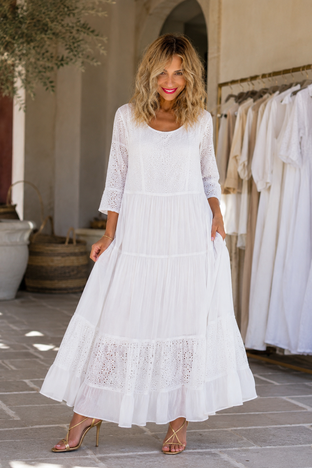 Φόρεμα Maxi Broderie