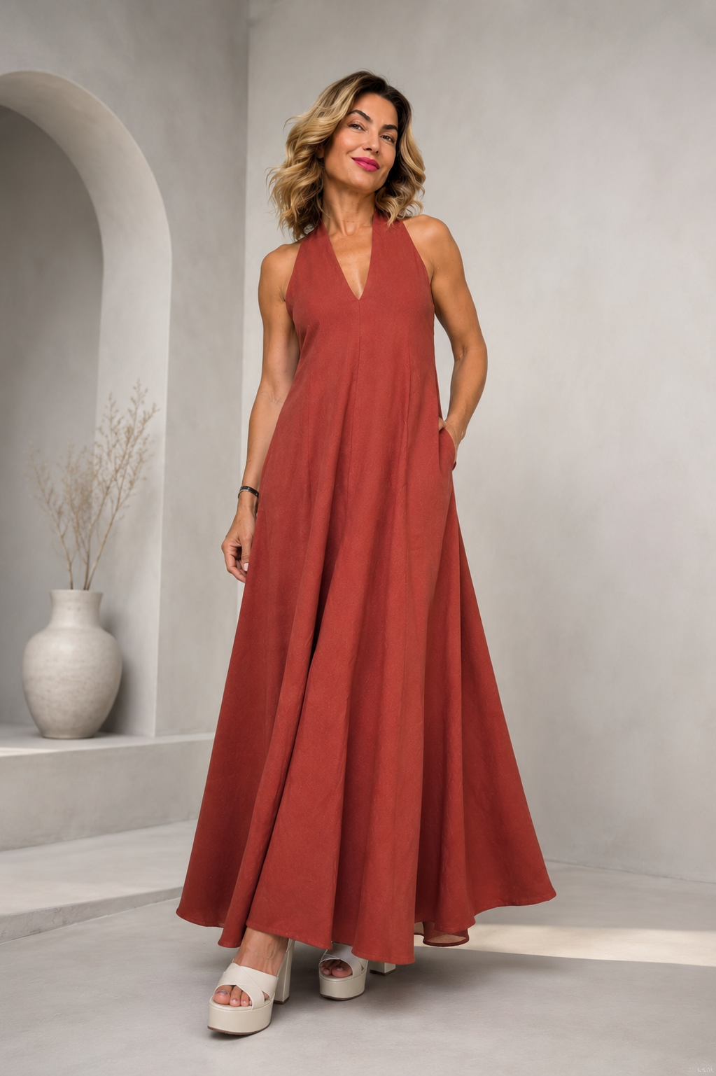Φόρεμα μακρύ Aurora Linen