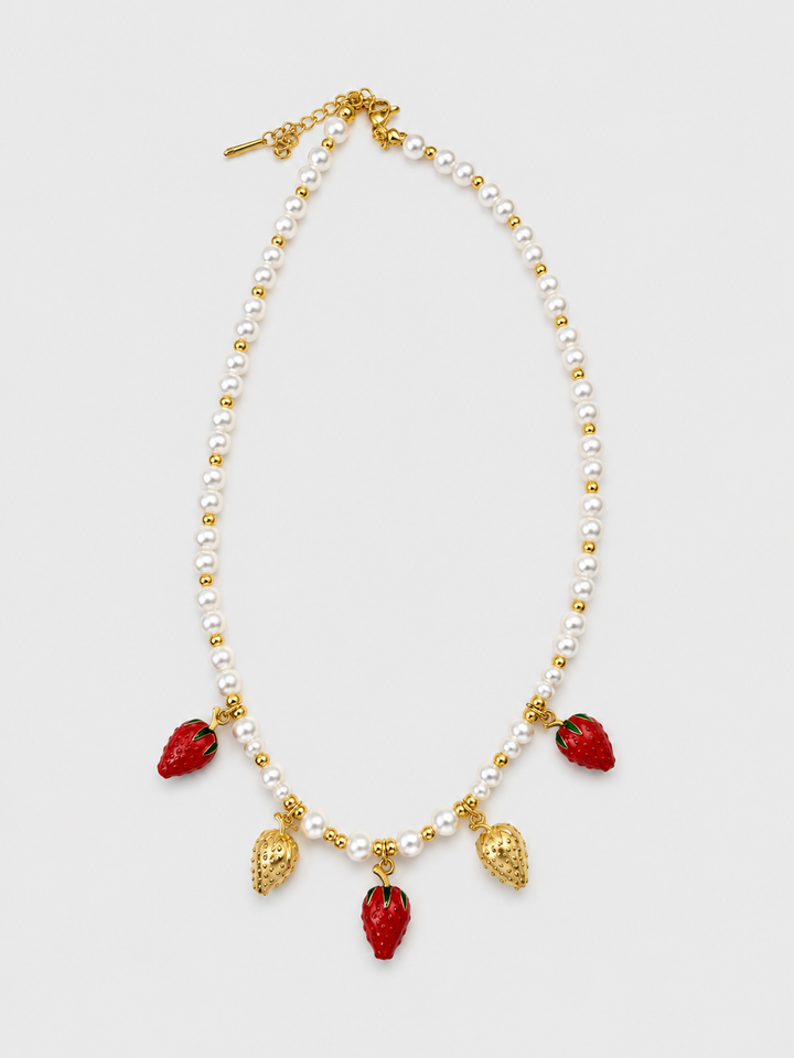 Κολιέ Pearl strawberry Charm