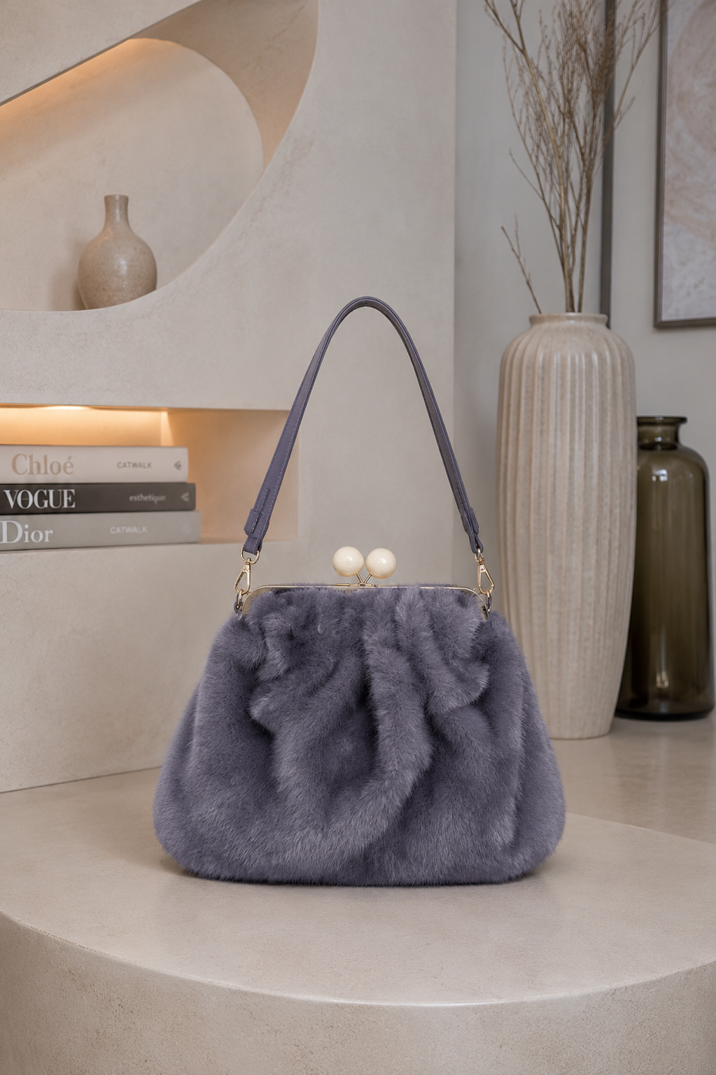 Furry Glow Clutch Bag