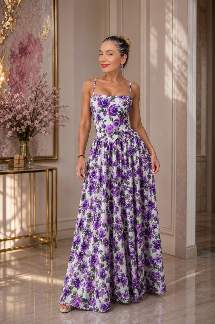 Floral Rose Maxi Dress