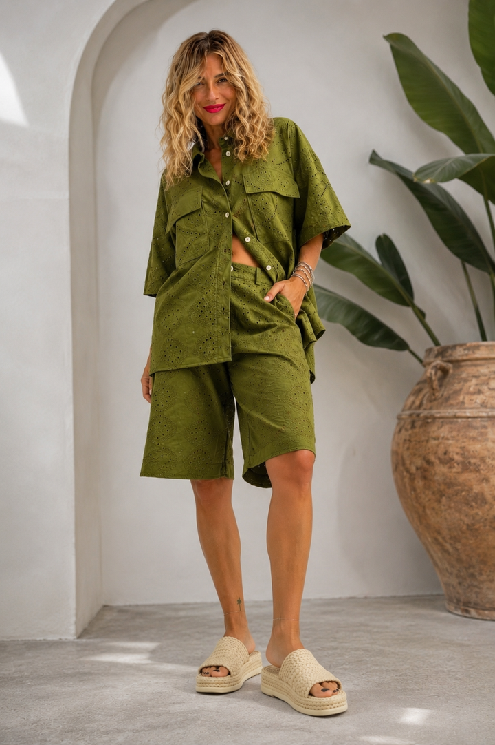 Πουκάμισο Broderie Oversize
