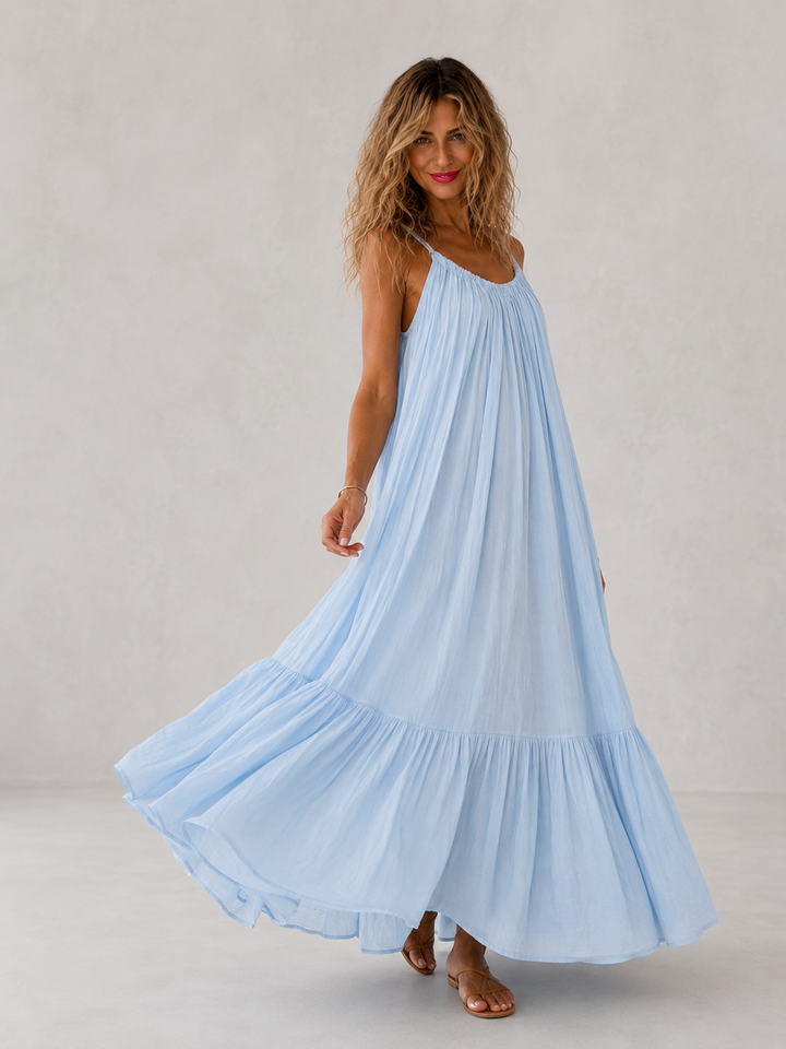 * Μακρύ αέρινο φόρεμα One Size σε σιέλ απόχρωση Sky Breeze