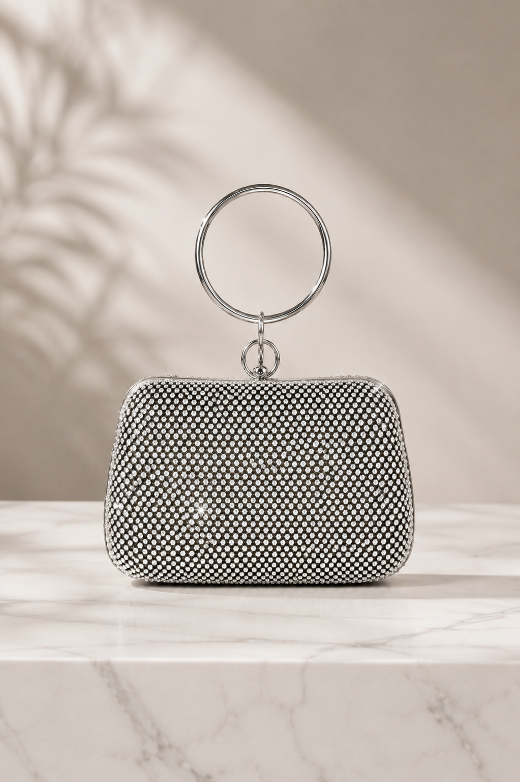     Crystal evening bag σε silver metallic απόχρωση