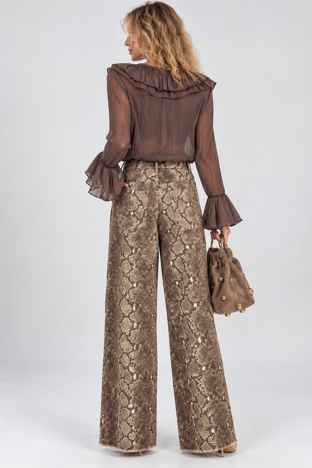 Παντελόνι Snake Print – Wide Straight Leg