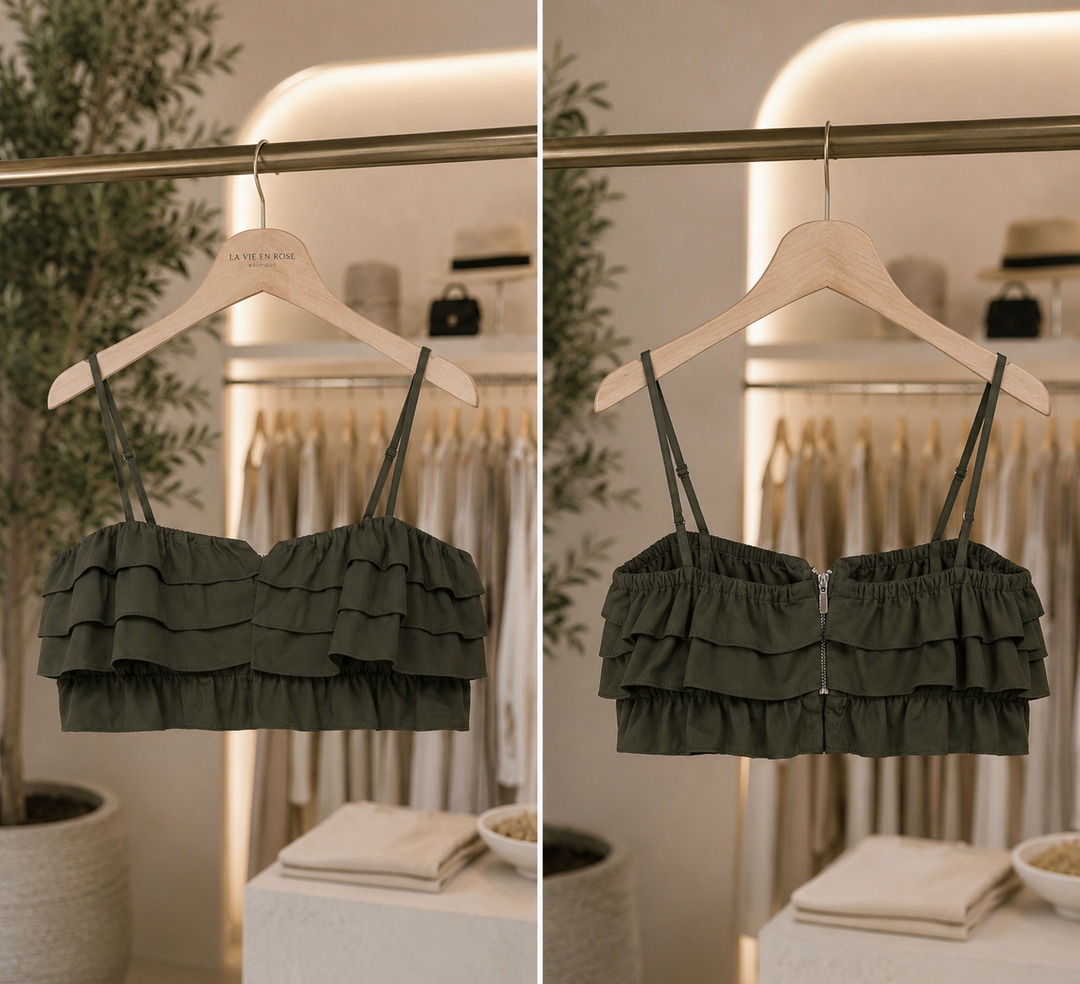 Crop Top με Βολάν
