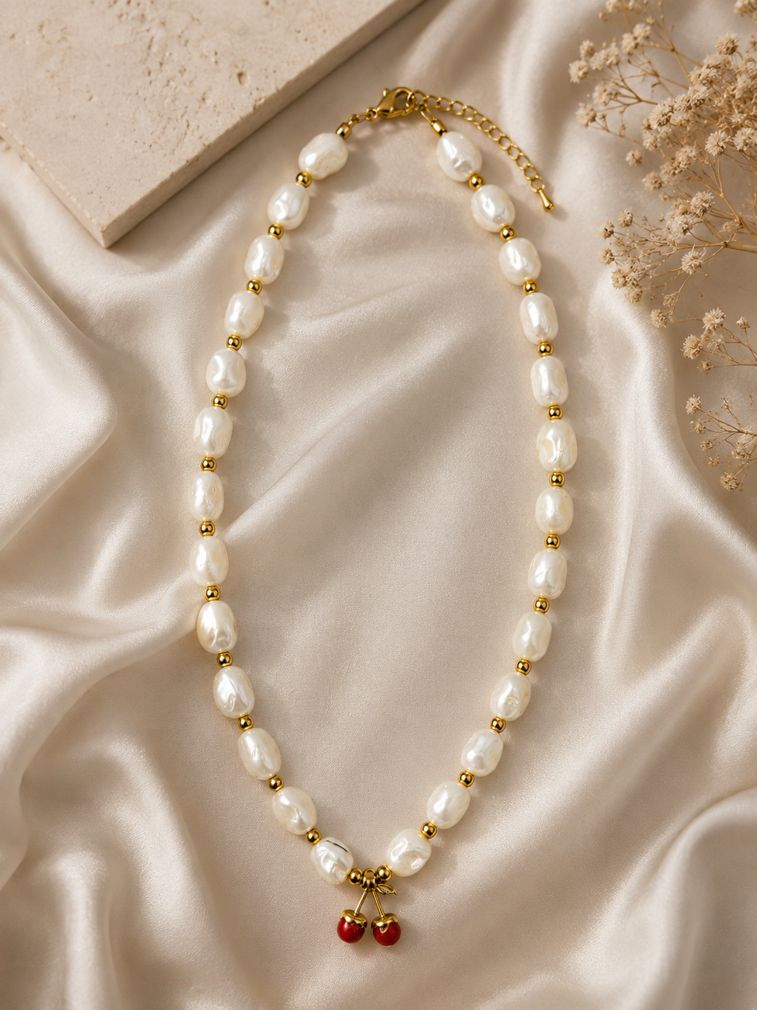 Κολιέ Cherry Pearl Charm
