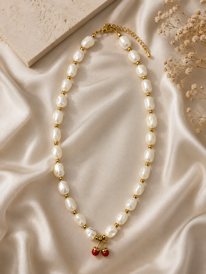 Κολιέ Cherry Pearl Charm