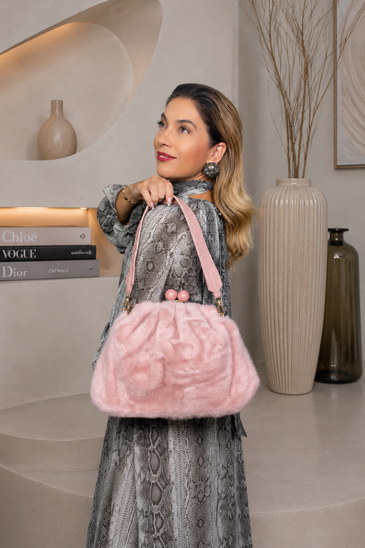 Furry Glow Clutch Bag