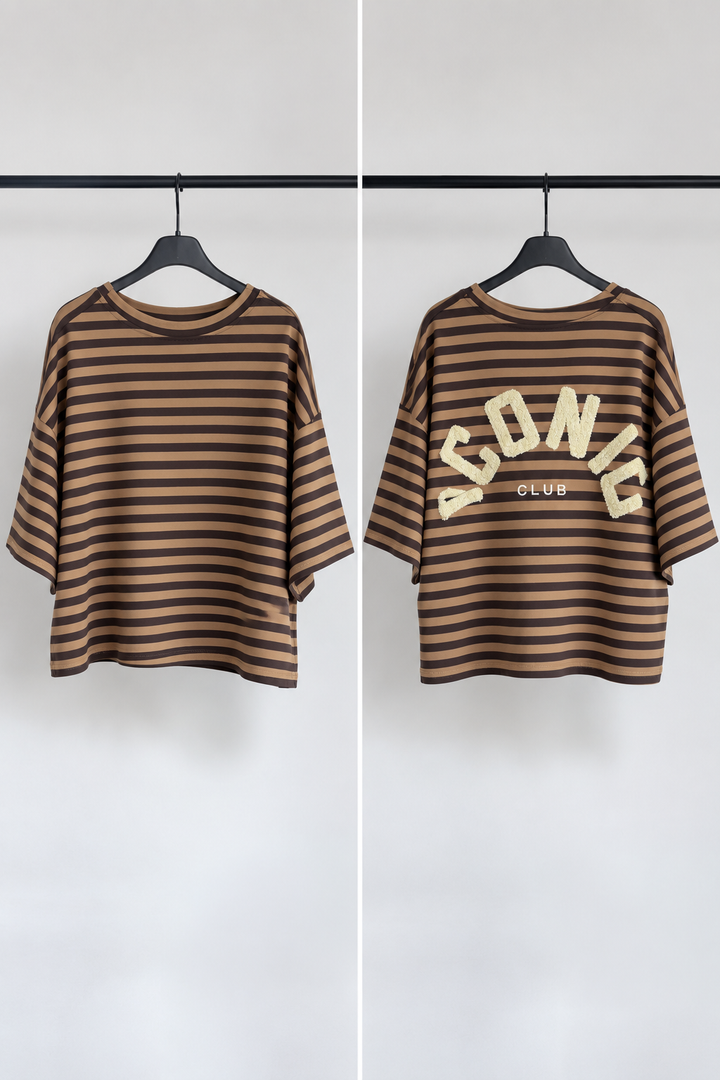 Μπλούζα ICONIC CLUB Oversized Ριγέ