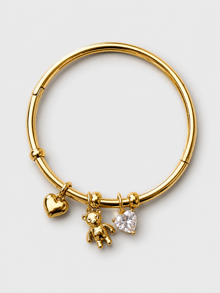 Βραχιόλι Charm Teddy Heart Gold